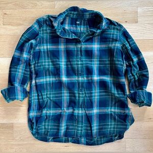 Uniqlo Plaid Flannel Button Down, Size Large